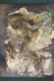 Original abstract painting on panel "Golden Growth"