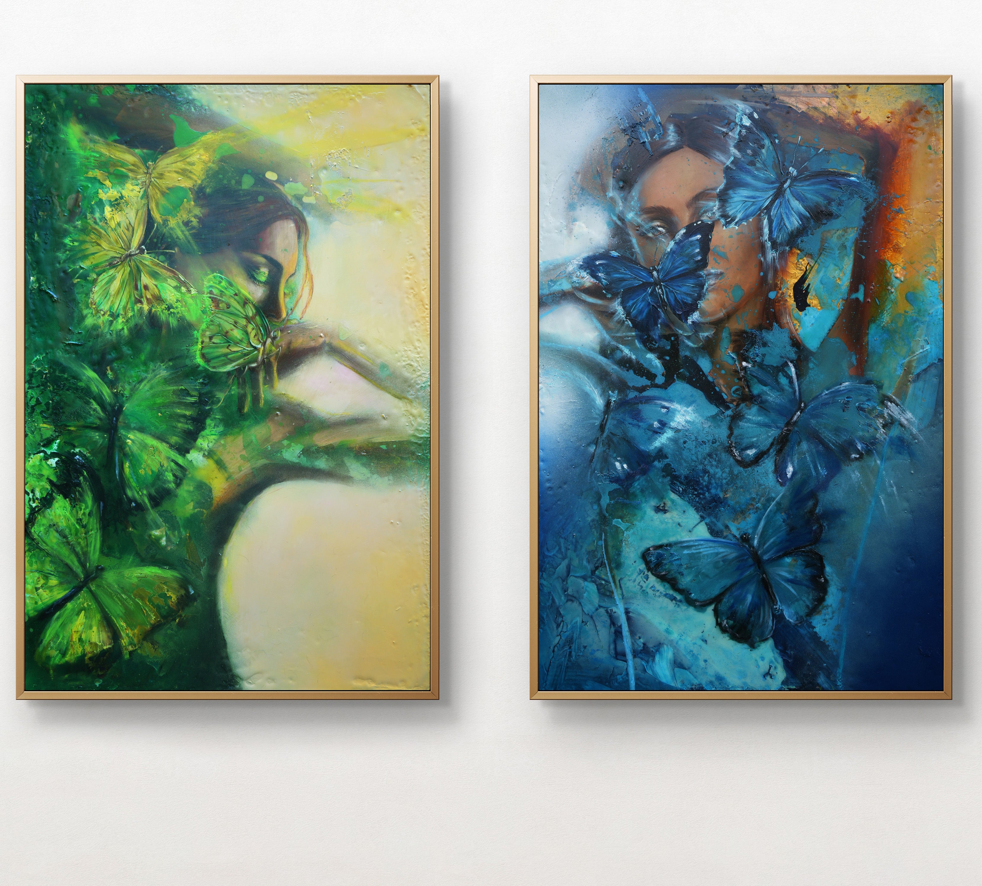 Diptych on canvas  "Song of Nature"  51x76 each