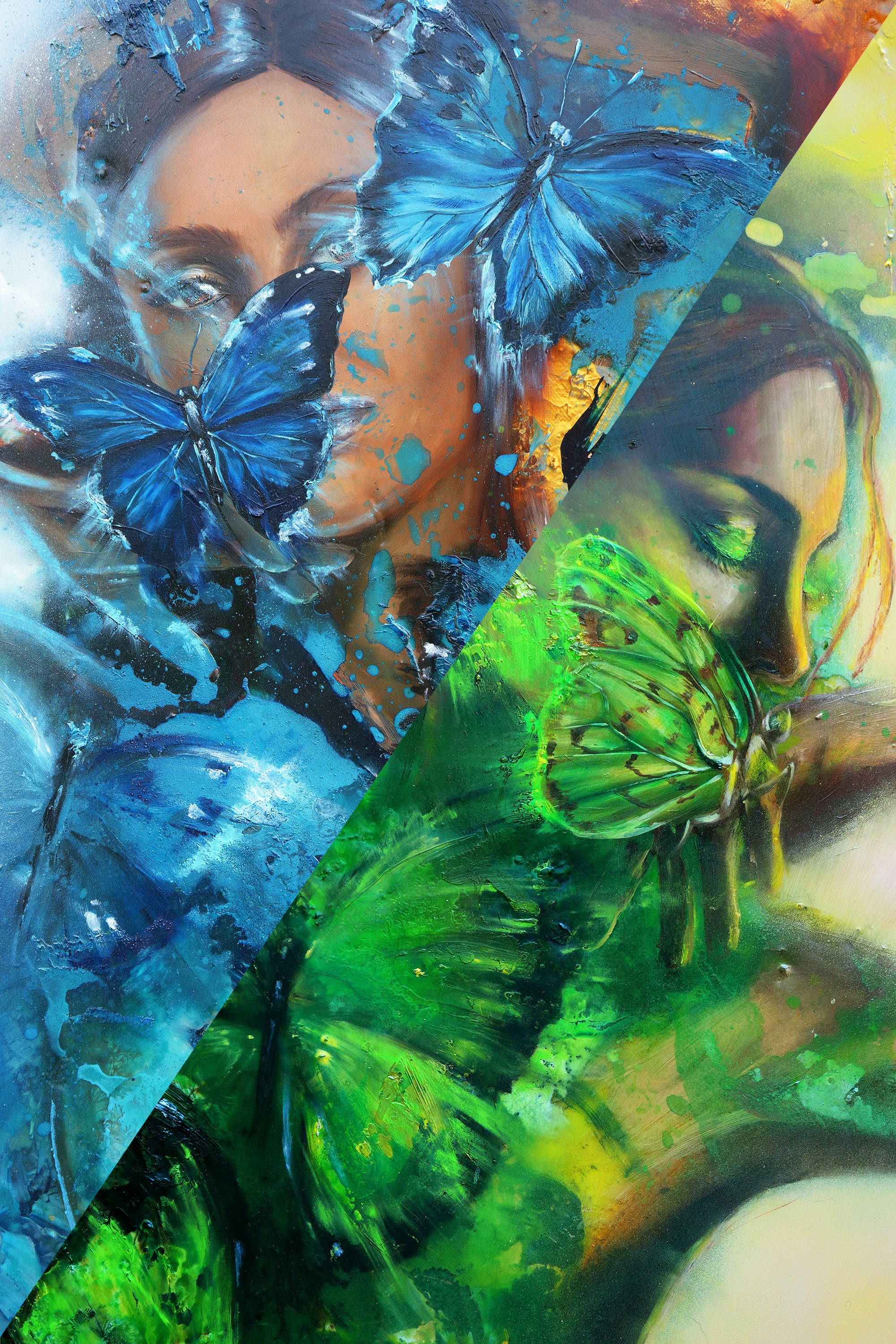 Diptych on canvas  "Song of Nature"  51x76 each