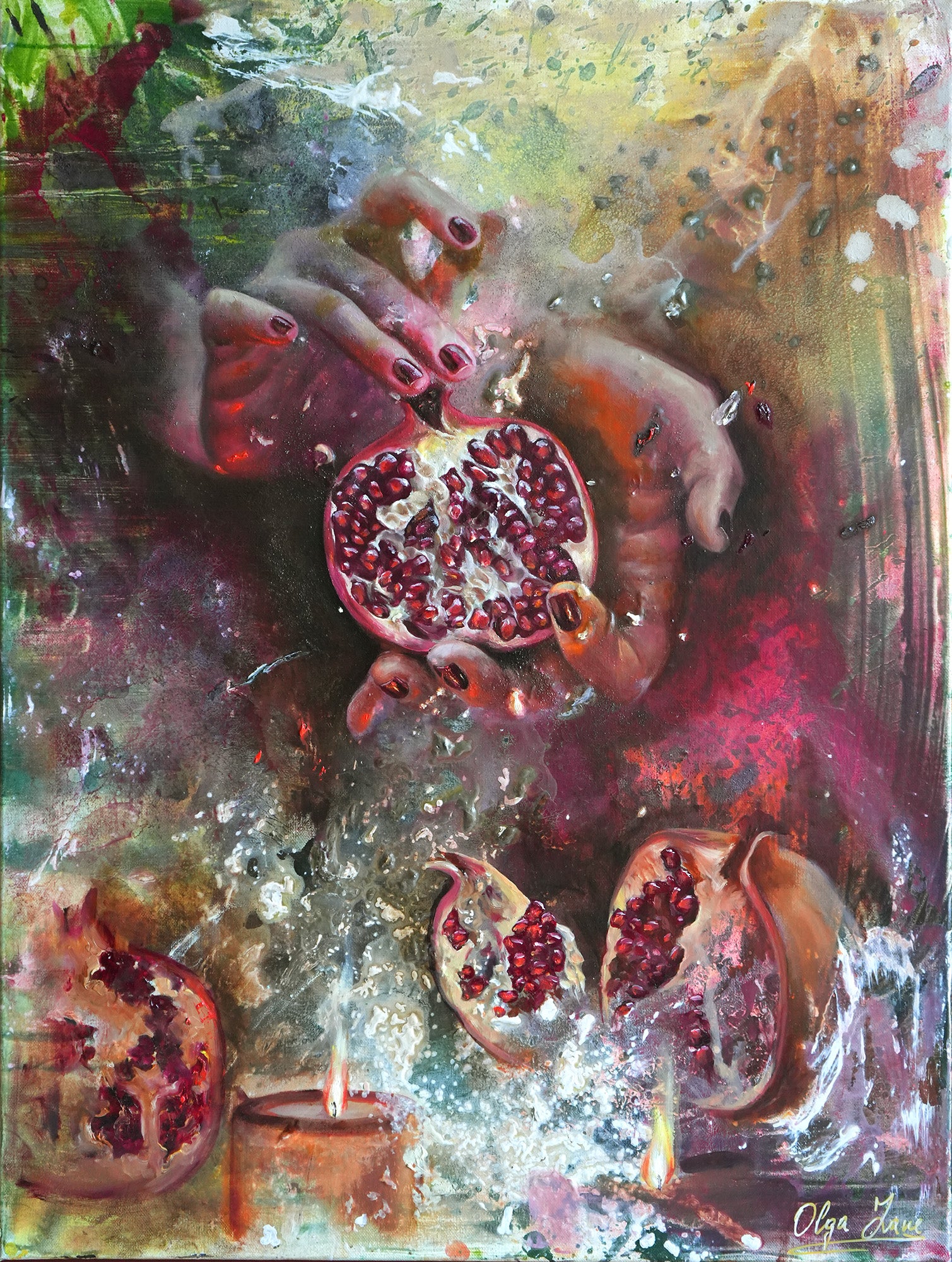 Original painting on canvas  "Hunger for Truth" 60x80cm