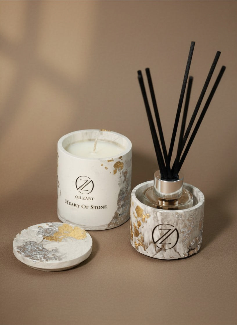 Heart of Stone – Luxury Scented Candle | Palo Santo, Myrrh & Tonka Bean