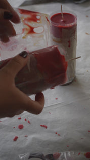Pillar Candles - Brick Red & Stone -Limited Edition
