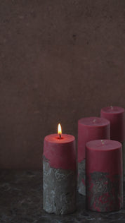 Pillar Candles - Brick Red & Stone -Limited Edition